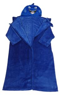Modrá chlpatá TV deka s kapucí - príšerka