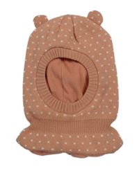 Starorůžová pletená vzorovaná podšitá kukla 