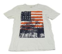 Bílé tričko s vlajkou Timberland