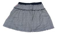 Tmavomodro-biela pruhovaná sukňa s všitými kraťasy kids