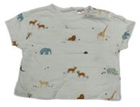 Biele tričko so zvieratkami H&M