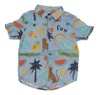 Světlemodrá košile s barevnými obrázky Next