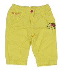 Žluté plátěné crop kalhoty s Hello Kitty C&A