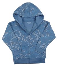 Modrá vzorovaná prepínaci mikina s dinosaurami a kapucňou Primark