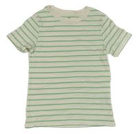 Bielo-zelené pruhované tričko H&M