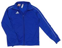 Modrá sportovní funkční propínací mikina s logem Adidas