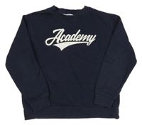 Tmavomodrá mikina s nápisom H&M