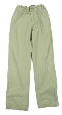 Svetlozelené plátenné nohavice H&M