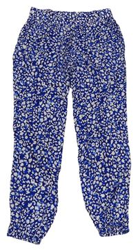 Tmavomodro-modro-svetlosivé vzorované ľahké nohavice Alive