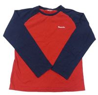 Červeno-tmavomodré tričko s logom Bench