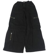 Černé široké cargo rifle Denim Co.