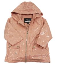 Růžová voděodolná podzimní bunda s kapucí River Island