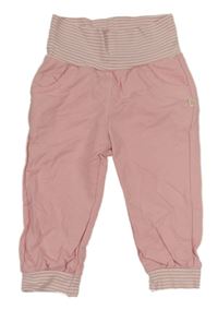 Svetloružové tepláky s pruhmi