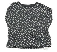 Antracitové květované triko Primark