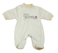 Smetanový sametový overal s želvami