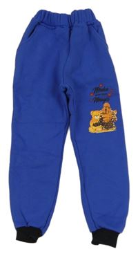 Tmavomodré tepláky s dívkou a medvedíkom