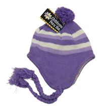 Nové - Fialovo-biela čapica s brmbolcom