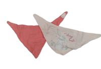 2set - 2x mušelínový slinták - růžový + světlerůžový s králíčkem 