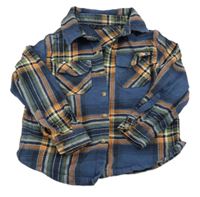 Modro-oranžovo-zeleno-biela kockovaná košeľová bunda V by Very