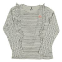 Bielo-čierne pruhované tričko s volánikmi Hema