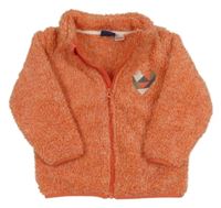 Korálová melírovaná chlpatá prepínaci mikina so srdcem Lupilu