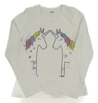 Biele tričko s jednorožcami M&Co.