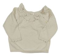 Smotanový vzorovaný prepínaci sveter s golierikom H&M