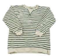 Smetanovo-zelená pruhovaná mikina 