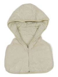 Smotanová šušťáková zateplená obojstranná vesta s kapucňou F&F