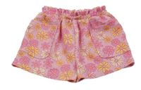 Růžovo-žluté květované kraťasy Primark