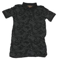 Čierno-sivé polo tričko s listami Chapter young