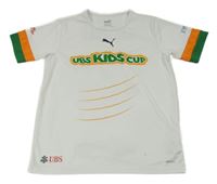 Bílo-zeleno-oranžové sportovní tričko s nápisem Puma