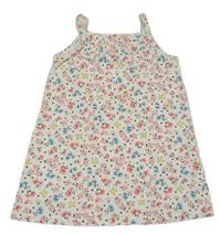 Bielo-ružovo-farebné kvetované šaty vtáčky H&M