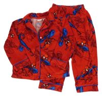 Červeno-tmavomodré plyšové pyžama so Spider-manem