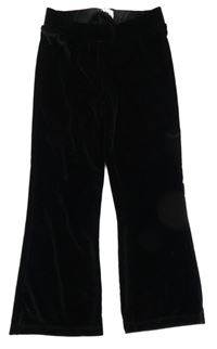 Čierne zamatové flare legíny River Island