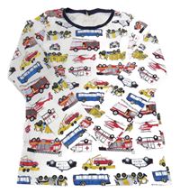 Bílé pyžamové triko s auty Kids