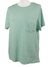 Dámske světlemátové tričko s madeirovou vreckom M&S