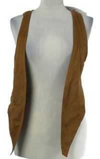 Nové - Dámska hnedá semišová crop vesta Zara