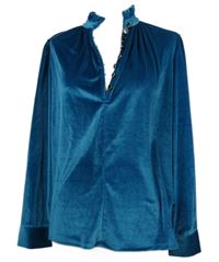 Dámská modrá sametová halenka 