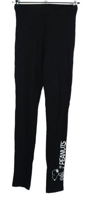 Dámske čierne legíny so Snoopym Peanuts