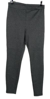 Dámske čierno-biele vzorované legíny Papaya