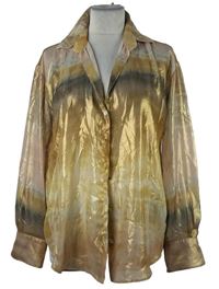 Dámská béžovo-šedá vzorovaná šifonová halenka Zara 