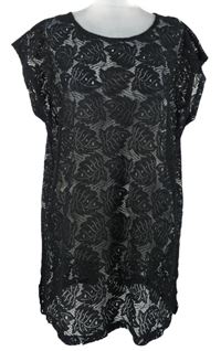 Dámska čierna čipková tunika Bonmarché