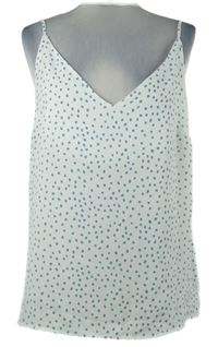 Dámský bílo-modrý puntíkovaný volný top Primark 