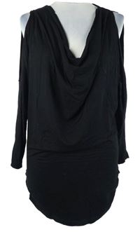 Dámská černá tunika s průstřihy a vodou Baukjen 