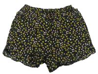 Čierne kvetinové ľahké kraťasy Primark