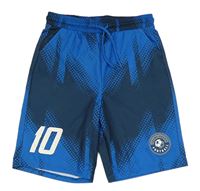 Tmavomodro-modré športové kraťasy s číslom Primark
