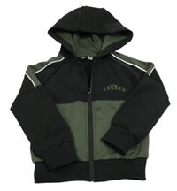 Černo-khaki thermo prepínaci mikina s nápisom a kapucňou Pep&Co