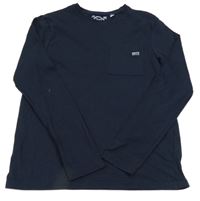 Tmavomodré triko s kapsou C&A