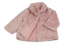 Svetloružová kožušinová podšitá bunda so cute